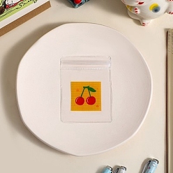 Kirsche Rechteckige, wiederverschließbare PVC-Verpackungsbeutel, selbstdichtende Beutel, Kirsche, 8x6 cm