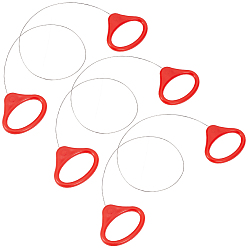 Red 3Pcs Steel Wire Clay Cutter, with Plastic Handle, for Pottery Clay Ceramic Art Tool, Red, 555x0.5mm