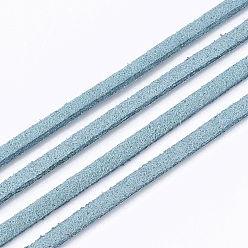 Aqua Faux Suede Cord, Faux Suede Lace, Aqua, 2.5~2.8x1.5mm, about 1.09 yards(1m)/strand