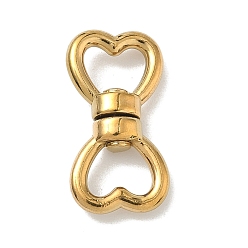 Золотой 304 из нержавеющей стали Поворотные пряжки, сердце, золотые, 20.5x10.5x4.5 мм, внутренний диаметр: 6.5x5 мм
