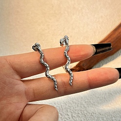 Нержавеющая Сталь Цвет 304 серьги из нержавеющей стали горный хрусталь, змея, цвет нержавеющей стали, 39.5x6.5 мм