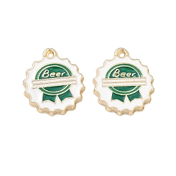 Морско-зеленый Подвески из эмали и сплава, подвески на пивные крышки, золотые, цвета морской волны, 20.5x17.5x3 мм, отверстие : 1.5 мм