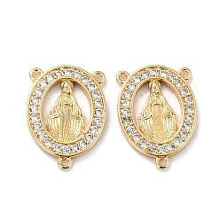 Настоящее золото 18K Многожильные звенья из экологически чистой латуни с микропаве из кубического циркония, долговечный, без кадмия и без свинца, овальные, реальный 18 k позолоченный, 22x16x2 мм, отверстие : 1.2 мм