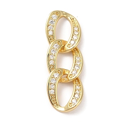 Настоящее золото 18K Подвески из латуни и кубического циркония, без кадмия и без свинца, долговечный, цепь, реальный 18 k позолоченный, 27x9x2 мм