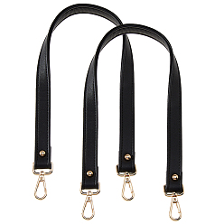 Черный Ремни сумки из искусственной кожи, Сплав с застежками, аксессуары для замены сумок, золотые, чёрные, 629 мм
