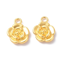 Matte Gold Color Rack Plating Alloy Pendants, Cadmium Free & Lead Free & Nickle Free, Flower Charm, Matte Gold Color, 16.5x12.5x3.5mm, Hole: 2.5mm