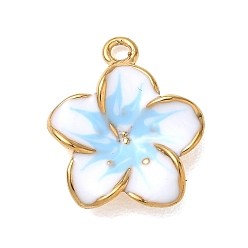 Светло-Голубой 304 нержавеющей стальной эмали подвески, , золотые, Небесно-голубой, 17x14x3.5 мм, отверстие : 1.6 мм