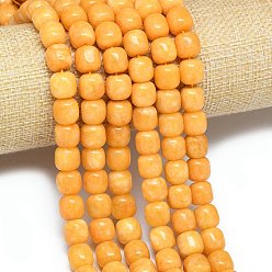 Золотистый Натуральный Malaysia нефритовые бусы пряди, окрашенная и подогревом, баррель, золотые, 9.5~10x8.5 мм, отверстие : 1 мм, около 37~38 шт / нитка, 14.57''~14.96'' (37~38 см)