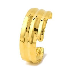 Золотой Ионное покрытие (IP) 304 браслеты-манжеты из нержавеющей стали для женщин, золотые, внутренний диаметр: 2-1/8x2-1/2 дюйм (6.4x5.3 см)