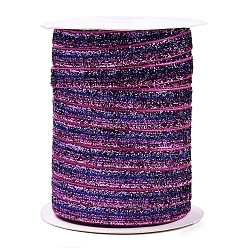 Orchid Glitter Sparkle Ribbon, Polyester & Nylon Ribbon, Orchid, 3/8 inch(9.5~10mm), about 50yards/roll(45.72m/roll)