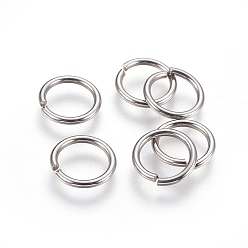 Couleur Acier Inoxydable Anneaux ouverts en acier inoxydable résistants au ternissement, découpe à la scie sans joint rond, couleur inox, Jauge 304, 15mm, diamètre intérieur: 12x1.5 mm, 9 pcs /sachet 
