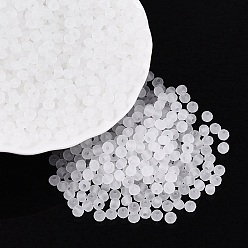 Clair Perles de rocaille en verre transparent dépoli fgb, rondelle, facette, trou rond, teint et cœur, clair, 4~4.5x3~3.5mm, Trou: 1.4~1.5mm, environ 6430 pcs / livre