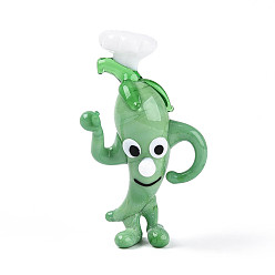 Средний Аквамарин Декоративные элементы ручной работы из стекла в виде мультяшного перца для демонстрации шеф-повара., украшения для дома, средний аквамарин, 43~51.5x27.5~29x13.5~15 мм