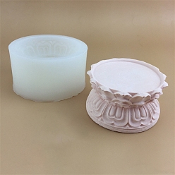 White DIY Food Grade DIY Silicone Candle Molds, for Candle Making, Lotus, White, 9x5cm