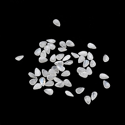 White Moonstone Ограненные кабошоны из натурального белого лунного камня, назад назад, форма слезы, 3x2x1.4 мм
