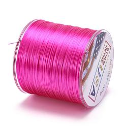 Deep Pink Flat Elastic Crystal String, Elastic Beading Thread, for Stretch Bracelet Making, Deep Pink, 0.5mm, about 328.08 yards(300m)/roll