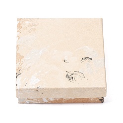 Папайя Оранжевый Квадратные картонные коробки для украшений с принтом в виде цветочной картины маслом., с губкой внутри, серьги, кольца, ожерелья и браслеты, подарочная упаковка, papayawhip, 9x9x3 см