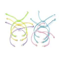 (52) Непрозрачная лаванда Регулируемый плетеный экологически чистый шнур из корейского вощеного полиэстера, с открытыми пружинными кольцами из нержавеющей стали 304, для ссылка браслет решений, разноцветные, 10-3/8 дюйм (26.4 см), отверстие : 3 мм