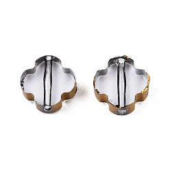 Dark Goldenrod 504Pcs Electroplated Glass Beads, Edge Plated, Flower, Dark Goldenrod, 8x8x3mm, Hole: 1mm