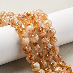 Цитрин Нагретые нити из натуральных цитриновых бусин, круглые, 10~10.4 мм, отверстие : 0.8~0.9 мм, около 38 шт / нитка, 15.04'' (38.2 см)