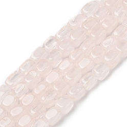 Розовый Кварц Природного розового кварца нитей бисера, кубоид, 6.5~7.5x4.5~5.5x4.5~5.5 мм, отверстие : 1 мм, около 53 шт / нитка, 14.88~15.04'' (37.8~38.2 см)