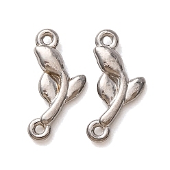 Stainless Steel Color 304 Stainless Steel Connector Charms, Flower Links, Stainless Steel Color, 13.5x6x2mm, Hole: 1mm