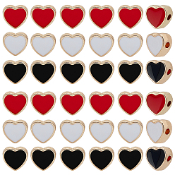 (52) Непрозрачная лаванда 75шт. 3 цвета светло-золотые эмалевые бусины из сплава, сердце, разноцветные, 7.5x8x3.5 мм, отверстие : 1.6 мм, 25 шт / цвет