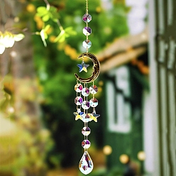 Teardrop Металлические подвесные украшения в виде луны, стеклянные кисточки для украшения дома и сада, слеза, 405 мм