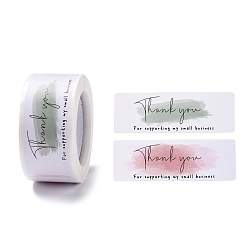 Средний Аквамарин 2 рулоны самоклеящейся бумаги подарочные бирки youstickers, прямоугольник со словом спасибо благодарности наклейки этикетки, для подарков на вечеринку декоративный, красочный, 7.5x2.5x0.009 см, 150шт / рулон