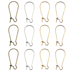 (52) Непрозрачная лаванда Железные серьги, застежки для серег, разноцветные, 25x12 мм, 4 цветов, 10 шт / цвет, 40 шт / коробка