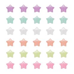 Mixed Color 200Pcs Luminous Acrylic Beads, Glow in the Dark, Star, Mixed Color, 12.5x12.5x7mm, Hole: 4mm