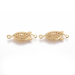 Настоящее золото 24K 304 из высококачественной нержавеющей стали пряжки, многожильные застежки, лошадиный глаз , реальный 24 k позолоченный, 21.5x7x4 мм, отверстие : 1 мм