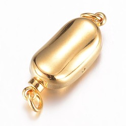 Golden 304 Stainless Steel Box Clasps, Ion Plating (IP), Golden, 20x8x7mm, Hole: 2.5mm, Pin: 1.2mm