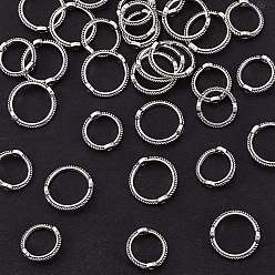 Серебро 40шт 2 стили кольцо из бисера из сплава старинное жареное тесто повороты кольцо из бисера прямое отверстие круг кольцо из бисера diy браслет аксессуары материалы, серебряные, 13 мм