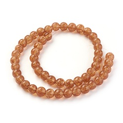 Peru Handmade Gold Sand Lampwork Beads Strands, Round, Peru, 9~10mm, Hole: 1.4mm, about 40pcs/strand, 15.71 inch(38.5cm)