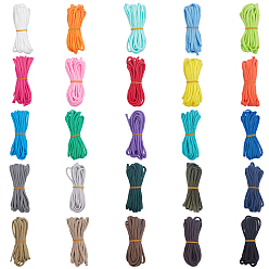 (52) Непрозрачная лаванда 7 парашютные шнуры с сердечником, полипропиленовые шнуры, разноцветные, 4 мм диаметром, Около 3 м / пачка, 25 цветов, 1 расслоение / цвет, 25 расслоение / комплект