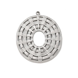 Нержавеющая Сталь Цвет Полые 304 из нержавеющей стали кулоны, овальные амулеты, анти-тускнение, цвет нержавеющей стали, 30.5x25.5x1.5 мм, отверстие : 1.4 мм