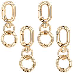 Light Gold 8шт. сплав пружинных затворных колец, с 8 поворотными замками из цинкового сплава, золотой свет, 20~39x3.5~7 мм, внутренний диаметр: 12.5 мм, 8 шт / стиль