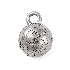 Нержавеющая Сталь Цвет Не тускнеющие 304 подвески из нержавеющей стали, круглый шарм, цвет нержавеющей стали, 12x9 мм, отверстие : 2 мм