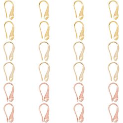 Золотой & Цвет Нержавеющей Стали 10 пары 2 цвета стойка покрытие латунь крючки для сережек, с акриловой жемчужиной и вертикальной петлей, золотые и нержавеющая сталь цвет, 21.5x3 мм, отверстие : 1.2 мм, 20 датчик, штифты : 0.8 мм, 5 пары / цвет