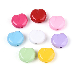 (52) Непрозрачная лаванда Непрозрачные акриловые бусины, сердце, разноцветные, 11x12.5x6 мм, отверстие : 1.8~2 мм