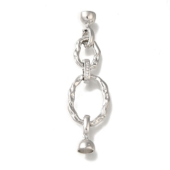 Платина Латунное микропейв, прозрачный кубический цирконий, складные застежки, без кадмия, без никеля и без свинца, платина, 61 мм