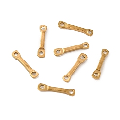 Real 18K Gold Plated Ion Plating(IP) 304 Stainless Steel Links Connector Charms, Flat Bar, Real 18K Gold Plated, 10x2x1mm, Hole: 1mm