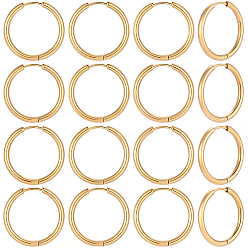 Golden 10 Pairs 304 Stainless Steel Huggie Hoop Earrings, with 316 Surgical Stainless Steel Pin, Ring, Golden, 25x2.5mm, 10 Gauge, Pin: 0.9mm