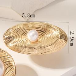 Oval Старинные металлические перстни с жемчугом регулируемые для женщин, золотые, овальные