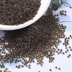 (RR380) Lined Steel Blue Luster Миюки круглые бусины рокайль, японский бисер, 11/0, (rr 380) облицованная стальным синим блеском, 11/0, 2x1.3 мм, Отверстие : 0.8 мм , около 5500 шт / 50 г