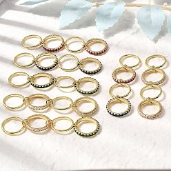 Настоящее золото 18K Латунные микро проложить пальцев кольца кубического циркония, штабелируемые кольца, стойки покрытие, долговечный, без кадмия и без свинца, реальный 18 k позолоченный, 1.5~3.5 мм, размер США 7 1/4 (17.5 мм)
