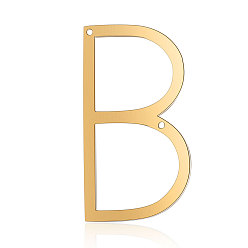 Letter B 201 соединительные звенья нержавеющие, буквы, золотые, letter.b, 37x20x1 мм, отверстие : 1 мм