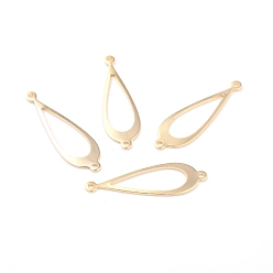 Настоящее золото 24K Соединители латунные звенья, долговечный, слезинок, реальный 24 k позолоченный, 30x10x1 мм, отверстие : 1.2 мм
