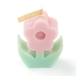 Розовый Ароматерапевтические бездымные свечи в форме цветка, с коробкой, для свадьбы, вечеринка, Votives, масляные горелки и рождественские украшения, туманная роза, 6x5.1x2.7 см